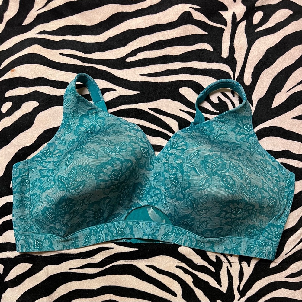 Cacique Blue Lace Bralette Wireless Comfort